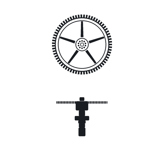 Rolex Kaliber 1065 Zentrumrad mit Minutenrohr 7080 technische Referenzzeichnung